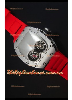 Richard Mille RM053 Tourbillon Pablo Mac Donough Swiss Replica Watch in Titanium Case Red Strap