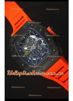 Richard Mille RM035-2 Rafael Nadal Forged Carbon Case with Red Rubber Strap