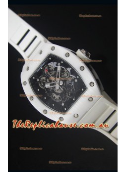 Richard Mille RM055 White Ceramic Case Timepiece in Black Inner Bezel