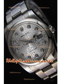 Rolex Datejust 36MM Cal.3135 Movement Swiss Replica Watch in Steel White Steel Dial