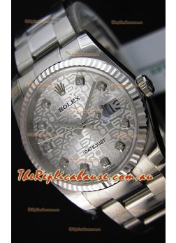 Rolex Datejust 36MM Cal.3135 Movement Swiss Replica Watch in Steel White Steel Dial