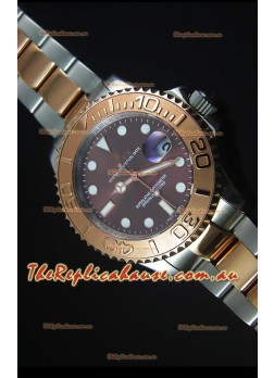 Rolex Yachtmaster Rose Gold Two Tone Grey Dial 1:1 Swiss Replica Watch 