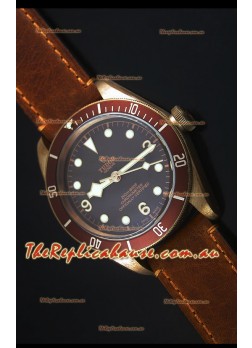 Tudor Heritage Bay Bronze Swiss Replica Timepiece with Leather Strap