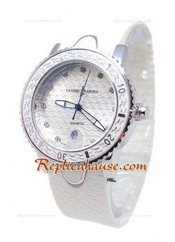 Ulysse Nardin Lady Diver Replica Watch in Silver Dial