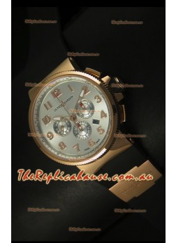 Ulysse Nardin Marine Chronograph Rose Gold Steel Arabic Black Dial - 1:1 Mirror Replica