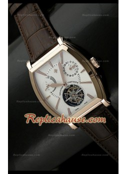 Vacheron Constantin Power Reserve Tourbillon Swiss Watch Rose Gold